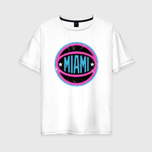 Женская футболка оверсайз из хлопка с принтом Maimi Heat Ball, вид спереди №1