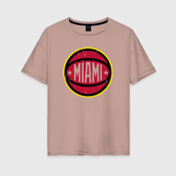 Женская футболка хлопок Oversize Майами Хит