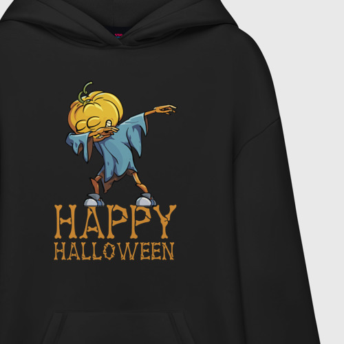 Худи SuperOversize хлопок Happy Halloween - pumpkin dab, цвет черный - фото 3