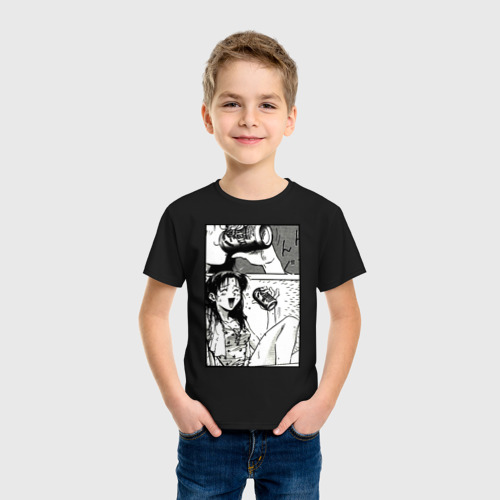 Детская футболка хлопок Девушка из манги, цвет черный - фото 3