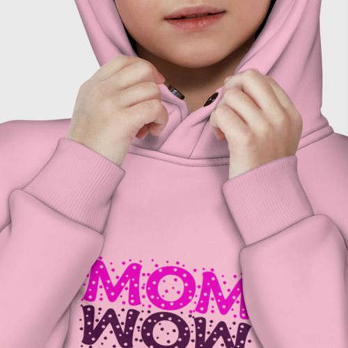 Детское худи Oversize хлопок Mom - Wow, цвет светло-розовый - фото 7