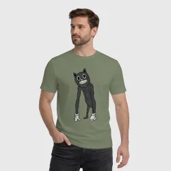 Мужская футболка хлопок Cartoon Cat Мультяшный кот - фото 2
