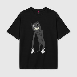 Мужская футболка Oversize хлопок texturе Cartoon Cat Мультяшный кот