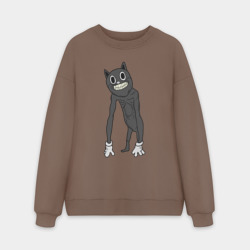 Мужской свитшот oversize без начеса хлопок Cartoon Cat Мультяшный кот