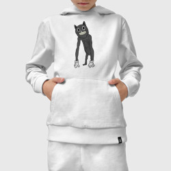 Костюм с принтом Cartoon Cat Мультяшный кот для ребенка, вид на модели спереди №3. Цвет основы: белый