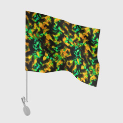 Флаг для автомобиля Абстрактный желто-зеленый узор камуфляжный