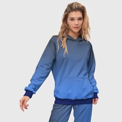 Женский костюм с толстовкой 3D Градиент темный океан - фото 2