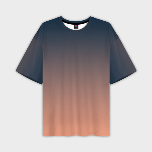 Мужская футболка оверсайз с принтом Predawn gradient, вид спереди №1
