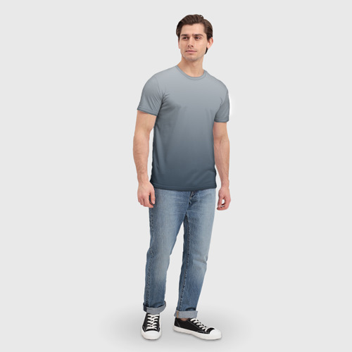 Мужская футболка 3D Градиент оттенки серого, цвет 3D печать - фото 5