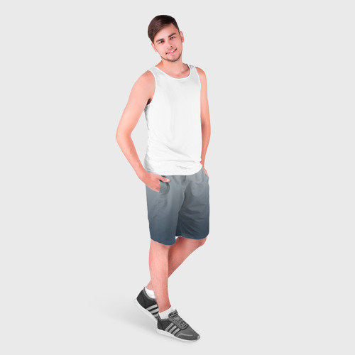 Мужские шорты 3D Градиент оттенки серого, цвет 3D печать - фото 3