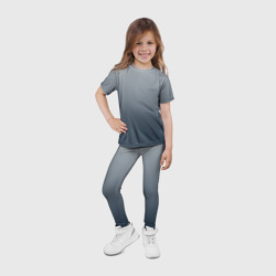 Леггинсы с принтом Градиент оттенки серого для ребенка, вид на модели спереди №4. Цвет основы: белый