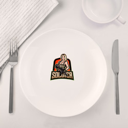Набор: тарелка + кружка Девушка солдат - фото 2