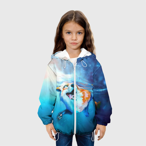 Детская куртка 3D Плывущая лисичка, цвет белый - фото 4