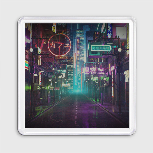 Магнит 55*55 Neon Tokyo