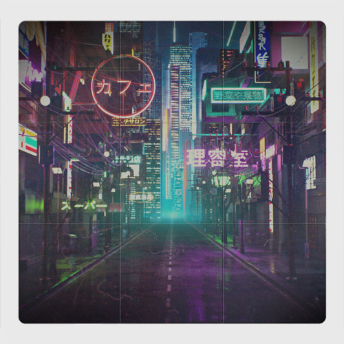 Магнитный плакат 3Х3 Neon Tokyo