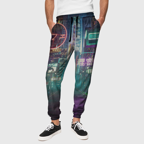 Мужские брюки 3D Neon Tokyo, цвет 3D печать - фото 4