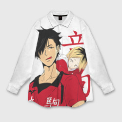 Мужская рубашка oversize 3D Куроо и Кенма, Haikyuu!!