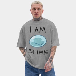 Мужская футболка Oversize хлопок texturе I am slime - фото 2