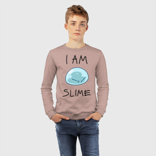 Детский свитшот хлопок I am slime, цвет пыльно-розовый - фото 7