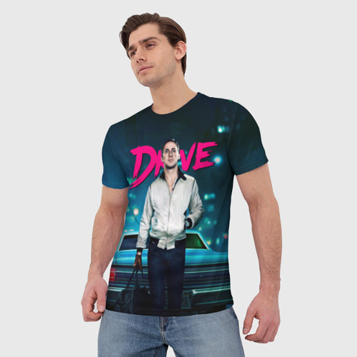 Мужская футболка 3D Райан Гослинг драйв, цвет 3D печать - фото 3