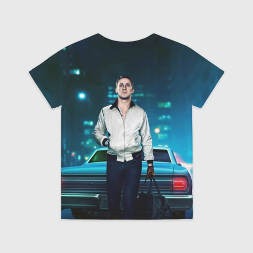 Детская футболка 3D с принтом Райан Гослинг драйв, вид сзади #1