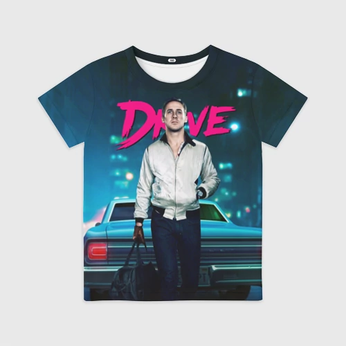 Детская футболка 3D с принтом Райан Гослинг драйв, вид спереди #2