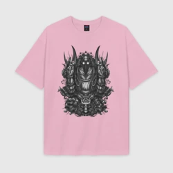 Женская футболка Oversize хлопок texturе Hunt Showdown Чумной Доктор