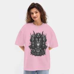 Женская футболка Oversize хлопок texturе Hunt Showdown Чумной Доктор - фото 2