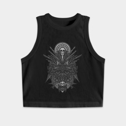 Женская укороченная майка-топ хлопок Hunt Showdown Костяной Доктор