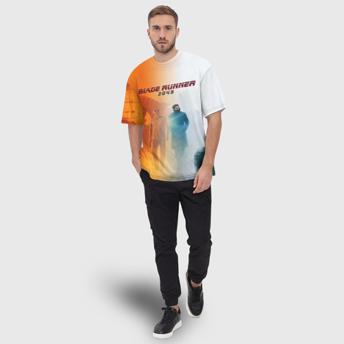 Мужская футболка oversize 3D Рик Декард и Кей BR2049, цвет 3D печать - фото 5