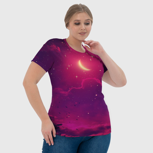 Женская футболка 3D с принтом СКАЗОЧНАЯ НОЧЬ 2 КРАСНЫЙ, фото #4