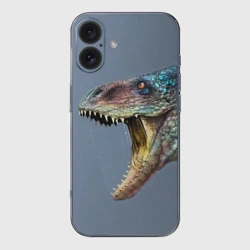 Чехол для iPhone 16 силиконовый с защитой камеры Хищный динозавр Dino
