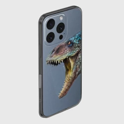 Чехол для iPhone 16 Pro силиконовый с защитой камеры Хищный динозавр Dino - фото 2