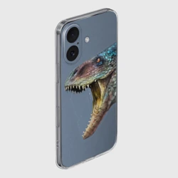Чехол для iPhone 16 силиконовый с защитой камеры Хищный динозавр Dino - фото 2