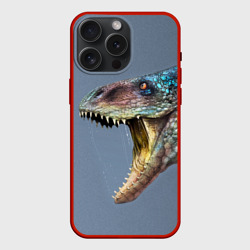 Чехол силиконовый для Apple iPhone 15 Pro Мax матовый Хищный динозавр Dino