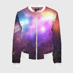 Женский бомбер 3D Космос, сияние и звезды