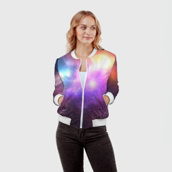 Женский бомбер 3D Космос, сияние и звезды - фото 2