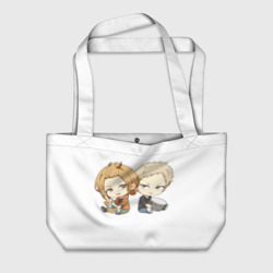 Пляжная сумка 3D Акихико и Харуки ( Чиби)