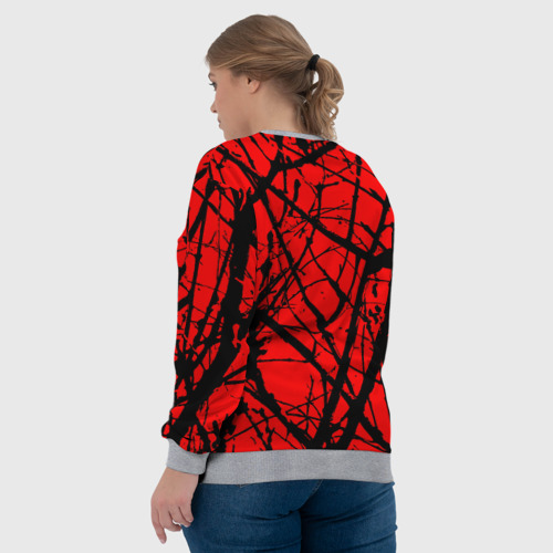Женский свитшот 3D с принтом Хоррор Мрачный лес, вид сзади #2