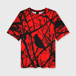 Женская футболка oversize 3D Хоррор "Мрачный лес"