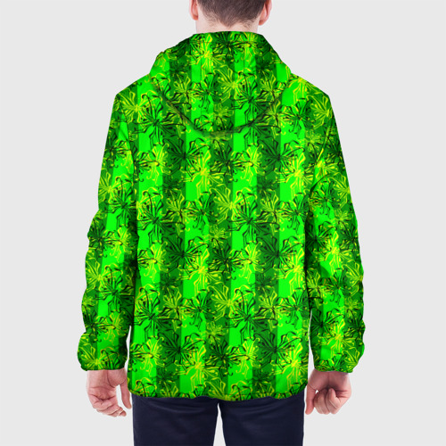 Мужская куртка 3D с принтом Неоновый полосатый узор, вид сзади #2