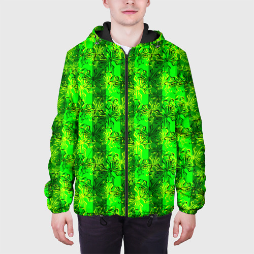 Мужская куртка 3D с принтом Неоновый полосатый узор, вид сбоку #3