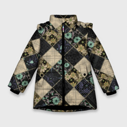 Зимняя куртка для девочек 3D Лоскутное шитье пэчворк 