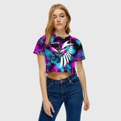 Женская футболка Crop-top 3D Free fire neon - фото 2
