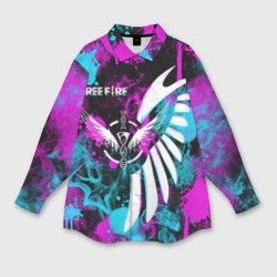 Мужская рубашка oversize 3D Free fire neon