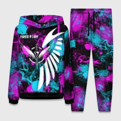 Женский костюм с толстовкой 3D Free fire neon