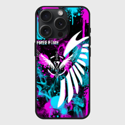Чехол силиконовый для Apple iPhone 15 Pro матовый Free fire neon