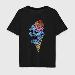 Мужская футболка хлопок Oversize Horror ice cream