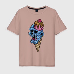 Мужская футболка хлопок Oversize Horror ice cream