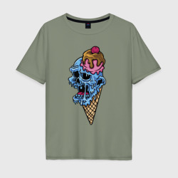 Horror ice cream – Мужская футболка хлопок Oversize с принтом купить со скидкой в -16%